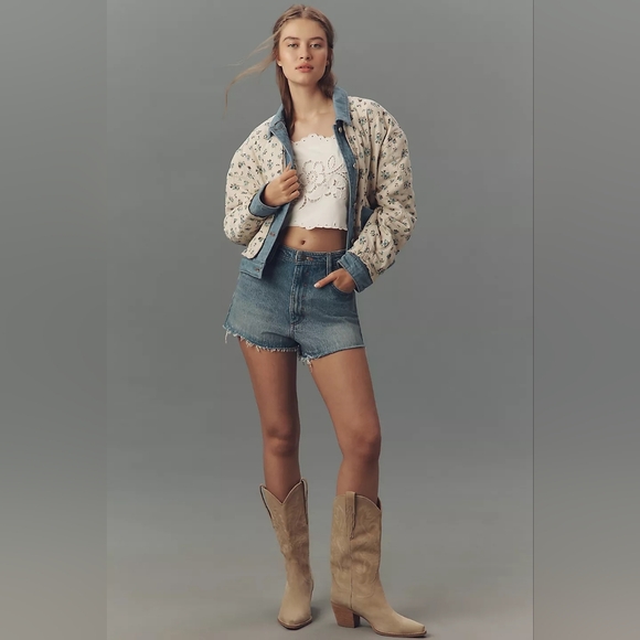 BLANKNYC Quilted Floral Denim Jacket NWT Sz XS - Picture 3 of 4